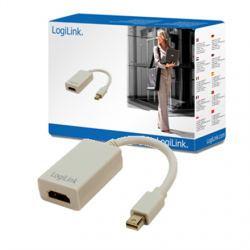 Logilink | Adapter Mini DisplayPort to HDMI with Audio: | Grey | Mini DisplayPort | HDMI A | 0.1 m