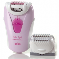 BRAUN SE-3270 Epilator Pink, 20 Tweezer System, SoftLift Tips, Dermatologically recommended, Massaging Rollers, 2 Speed Personalization, Additional shaver head with trimmer cap,  12 V Adapter, Brush Braun Warranty 24 month(s)