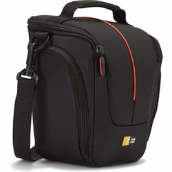 Case Logic | DCB-306 SLR Camera Bag | Black | * Designed to fit an SLR camera with standard zoom lens attached * Internal zippered pocket stores memory cards, filter or lens cloth * Side zippered pockets store an extra battery, cables, lens cap, or small 