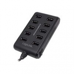 Logilink UA0125 USB Hub 10-Port USB2.0 with power adapter 3.5A, | Logilink