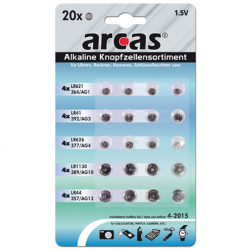 Arcas | AG Set 4xAG1, 4xAG3, 4xAG4, 4xAG10, 4xAG13 | Alkaline Buttoncell | 20 pc(s)