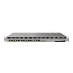 Mikrotik Wired Ethernet Router RB1100x4, 1U Rackmount, Quad core 1.4GHz CPU, 1 GB RAM, 128 MB, 13xGigabit LAN, 1xSerial console port RS232, PCB Temperature and Voltage Monitor, IP20, RouterOS L6 MikroTik | Wired Ethernet Router | RB1100AHx4 | No Wi-Fi | M