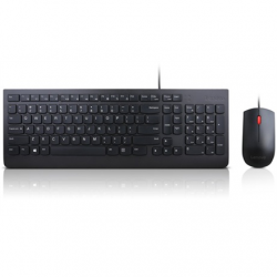 Lenovo | Essential | Essential Wired Keyboard and Mouse Combo - US English with Euro symbol | Black | Keyboard and Mouse Set | Wired | Mouse included | US | Black | USB | English | Numeric keypad