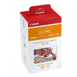 Canon RP-108 Color Ink/Paper Set for SELPHY CP1300 Printer 108 sheets (ACCY)