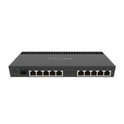 Mikrotik Wired Ethernet Router RB4011iGS+RM, Quad-core 1.4Ghz CPU, 1GB RAM, 512 MB, 1xSFP+, 1xSerial console port, PCB Temperature and Voltage Monitor, IP20, Cage and Desktop Case with Rack Ears, RouterOS L5 MikroTik | Enthernet Router | RB4011iGS+RM | No