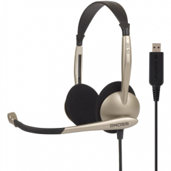 Koss | Headphones | CS100USB | Wired | On-Ear | Microphone | Noise canceling | Gold