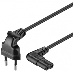 Goobay | 97350 | Euro connection cord, both ends angled | Black Euro male (Type C CEE 7/16) | Device socket C7