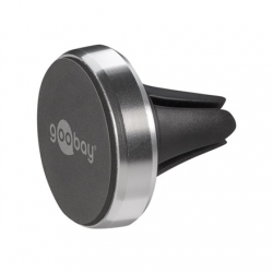 Goobay Magnetic mount Metal Slim Design for smartphones (35mm) 38685  Black/Silver Magnetic holder is suitable for almost every smartphone; Quick-Snap assembly technology for quick and easy use; Smart and almost invisible fastening option on the car's ven