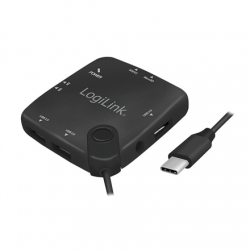 Logilink UA0344 USB-C™ Multifunc. Hub, OTG, USB 2.0, black