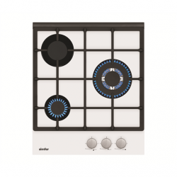 Simfer | Hob | H4.305.HGSBB | Gas on glass | Number of burners/cooking zones 3 | Rotary knobs | White