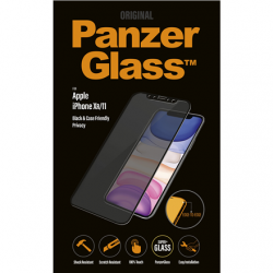 PanzerGlass | P2665 | Screen protector | Apple | iPhone Xr/11 | Tempered glass | Black | Confidentiality filter; Full frame coverage; Anti-shatter film (holds the glass together and protects against glass shards in case of breakage); Case Friendly – compa
