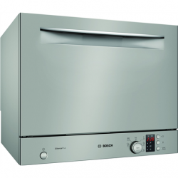 Table | Dishwasher | SKS62E38EU | Width 55 cm | Number of place settings 6 | Number of programs 6 | Energy efficiency class F | Display | AquaStop function | Silver Inox