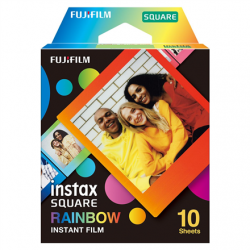 Fujifilm | Instax Square Rainbow (10) Instant Film | 72 x 86 mm | 2.4 x 2.4" Image Area; 3.4 x 2.8" Print Size | Quantity 10