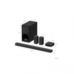 Sony | HT-S40R 5.1ch Home Cinema Soundbar with Wireless Rear Speakers | USB port | Bluetooth | Black | No | Wi-Fi | Wireless connection