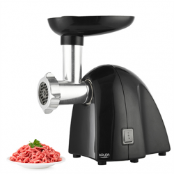 Adler | Meat mincer | AD 4811 | Black | 600 W | Number of speeds 1 | Throughput (kg/min) 1.8 | 3 replaceable sieves: 3mm for grinding poppies and preparing meat and vegetable stuffing; 5mm for meatballs, Roman roast and beef burgers; 7mm for coarsely grou