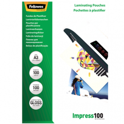 Fellowes Laminating Pouch 100 µ, 303x426 mm - A3, 100 pcs Fellowes Laminating Pouch  A3 Glossy