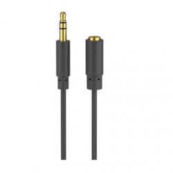 Goobay Headphone and audio AUX extension cable; 3.5 mm; 3-pin; slim 97122