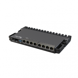 MikroTik Wired Ethernet Router RB5009UG+S+IN, Quad core 1.4 GHz CPU, 1xSFP+, 7xGigabit LAN, 1x2.5G LAN, 1xUSB, Can be powered in 3 different ways, CPU temperature monitor, Mounts FOUR of these Routers in a Single 1U Rackmount Space, RouterOS L5 MikroTik |