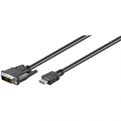 Goobay | Black | DVI-D male Single-Link (18+1 pin) | HDMI male (type A) | DVI-D/HDMI cable, nickel plated | 2 m