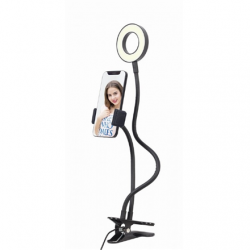 Gembird Selfie ring light with phone holder Gembird | Selfie ring light with phone holder | LED-RING4-PH-01 | ABS + metal | Black | cm