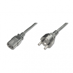 Digitus | Power Cord Cable | Power Cord, Schuko (CEE 7/7) - C13 M/F, H05VVF3G 0.75qmm | Black