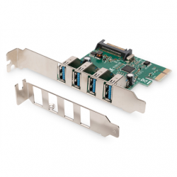 Digitus | USB 3.0, 4 Port, PCI Express Add-On card 4 Ports A/F External, VL805 chipset | DS-30221-1