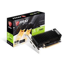 MSI 	GeForce GT 1030 2GHD4 LP OC NVIDIA, 2 GB, GeForce GT 1030, DDR4, PCI Express 3.0 x16 (uses x4), HDMI ports quantity 1, Memory clock speed 2100 MHz