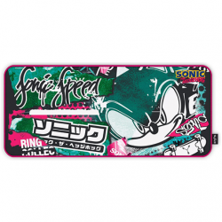 Energy Sistem Gaming Mouse Pad ESG Sonic Graffiti (XXL size, Anti-slip rubber base) | Gaming Mouse Pad | ESG Sonic Graffiti | 900 x 400 x 3 mm | Multicolour