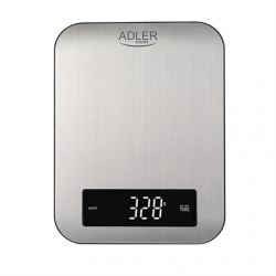 Adler Kitchen scale AD 3174	 Maximum weight (capacity) 10 kg Graduation 1 g Display type LED Inox
