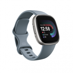 Versa 4 | Smart watch | NFC | GPS (satellite) | AMOLED | Touchscreen | Activity monitoring 24/7 | Waterproof | Bluetooth | Wi-Fi | Waterfall Blue/Platinum