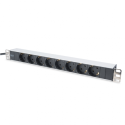 Aluminum outlet strip with 8 safety outlets | DN-95401 | Sockets quantity 8