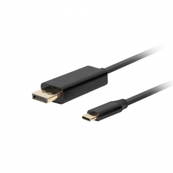 Lanberg USB-C to DisplayPort Cable, 1 m 4K/60Hz, Black Lanberg | USB-C to DisplayPort Cable | CA-CMDP-10CU-0010-BK | 1 m | Black