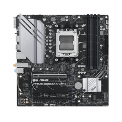 Asus | PRIME B650M-A WIFI II | Processor family AMD | Processor socket AM5 | DDR5 DIMM | Memory slots 4 | Supported hard disk drive interfaces 	SATA, M.2 | Number of SATA connectors 4 | Chipset  AMD B650 | mATX