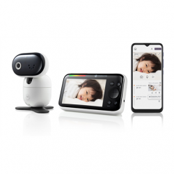 Motorola PIP1610 HD CONNECT 5.0" Wi-Fi HD Motorized Video Baby Monitor, White/Black Motorola | L | 5.0” IPS color display with HD 1280 x 720px resolution; Remote pan, tilt and zoom; Two-way talk; Secure and private connection; 24-hour event monitoring  an