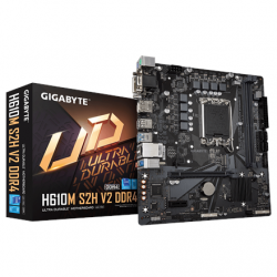 Gigabyte H610M S2H V2 DDR4 Processor family Intel Processor socket  LGA1700 DDR4 DIMM Memory slots 2 Supported hard disk drive interfaces 	SATA, M.2 Number of SATA connectors 4 Chipset Intel H610 Express Micro ATX