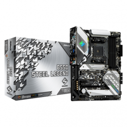 ASRock B550 Steel Legend Processor family AMD Processor socket AM4 DDR4 DIMM Memory slots 4 Supported hard disk drive interfaces SATA3, M.2 Number of SATA connectors 6 Chipset AMD B550 ATX