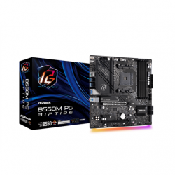 ASRock B550M PG Riptide Processor family AMD Processor socket AM4 DDR4 DIMM Memory slots 4 Supported hard disk drive interfaces SATA3, M.2 Number of SATA connectors 4 Chipset AMD B550 Micro ATX