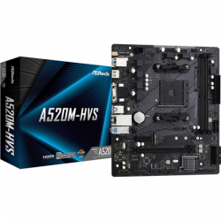 ASRock A520M-HVS Processor socket AM4 DDR4 DIMM Memory slots 2 Supported hard disk drive interfaces SATA3, M.2 Number of SATA connectors 4 Chipset AMD A520 Micro ATX