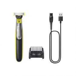 Philips | Face Shaver/Trimmer | QP2734/20 OneBlade 360 | Operating time (max) 60 min | Wet & Dry | Lithium Ion | Black/Green