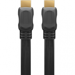Goobay High Speed HDMI Flat Cable with Ethernet Black HDMI to HDMI 2 m