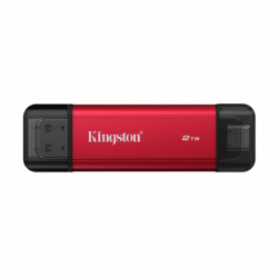 Kingston Dual Portable Solid-State Drive, USB Type-A and Type-C | 2000 GB | Solid-state drive interface USB 3.2 Gen 2 | Read speed 1050 MB/s | Write speed 950 MB/s