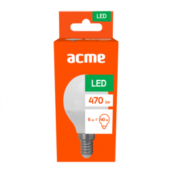 ACME LED Mini Globe 6W3000K20h470lmE14E, 3pcs Acme