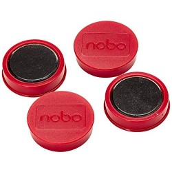 Magnetai NOBO, 20 mm, 8 vnt., raudona sp.